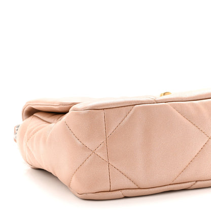 Chanel Shiny Lambskin Quilted Medium Chanel 19 Flap Beige 8 of 9