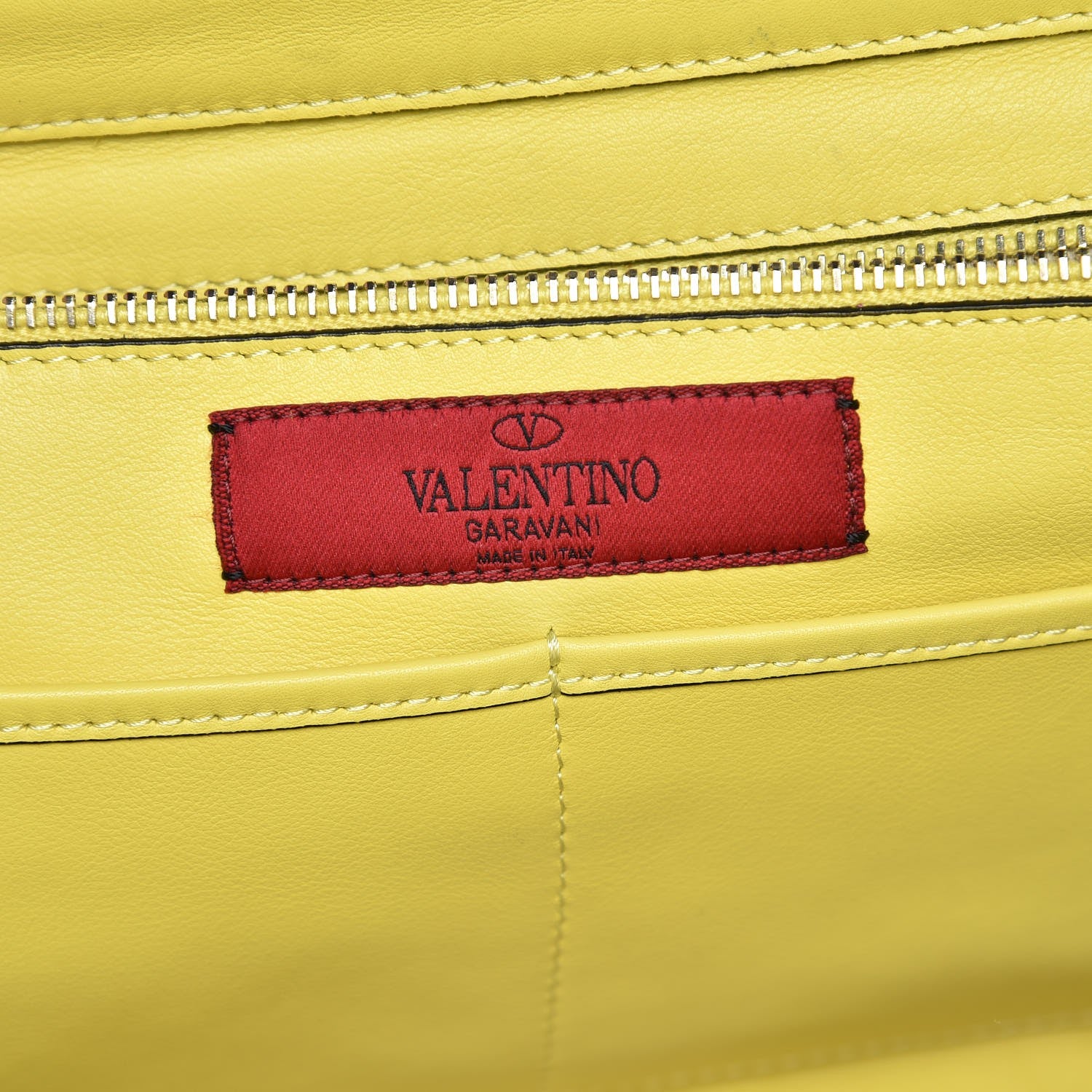 Valentino Garavani Vitello Medium Rockstud Tote Yellow 4 of 7