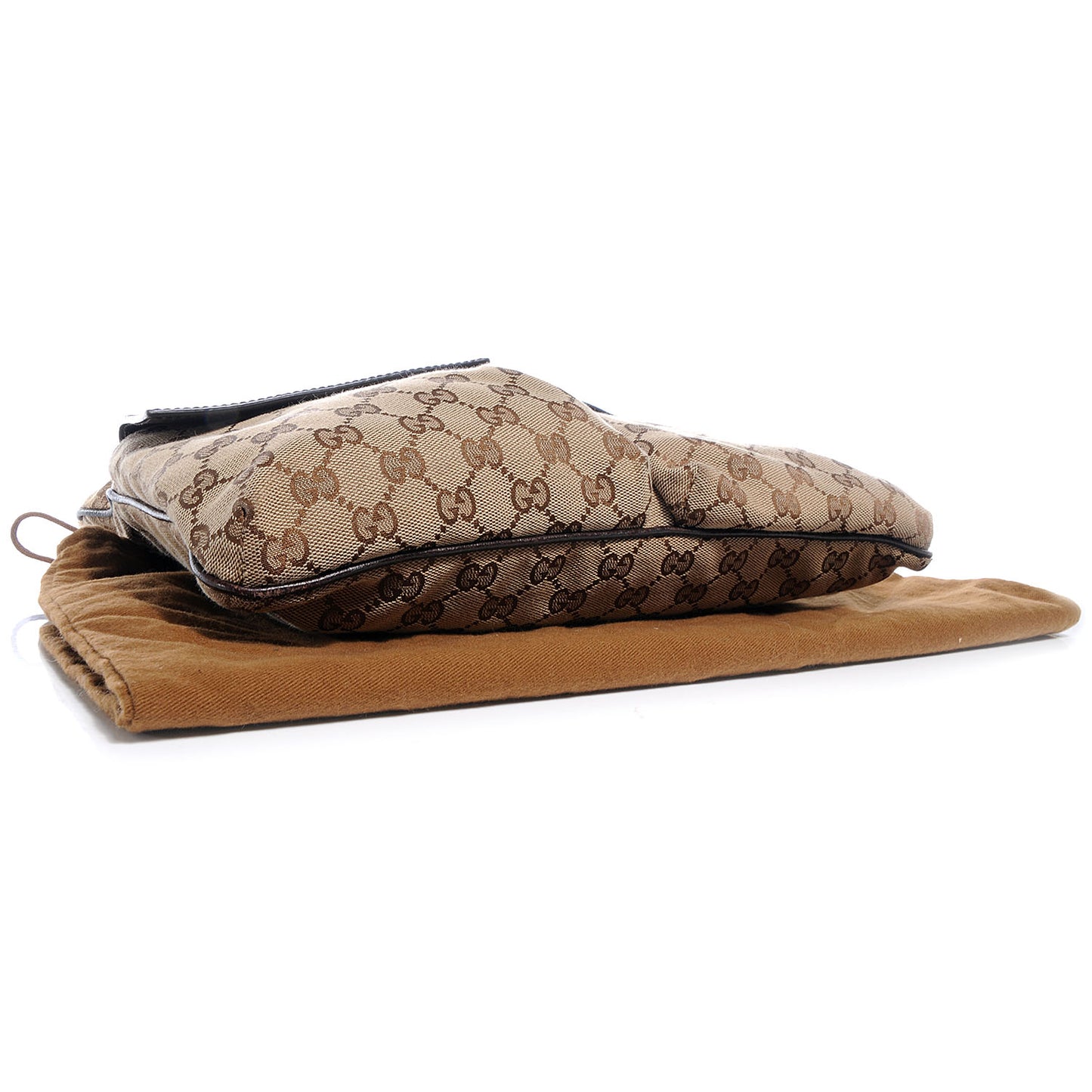 Monogram Web Medium Double Pocket Messenger Bag Dark Brown