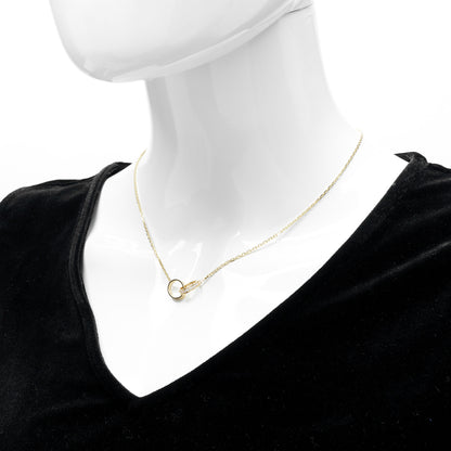 Cartier 18K Yellow Gold Diamond Interlocking LOVE Necklace 2 of 8