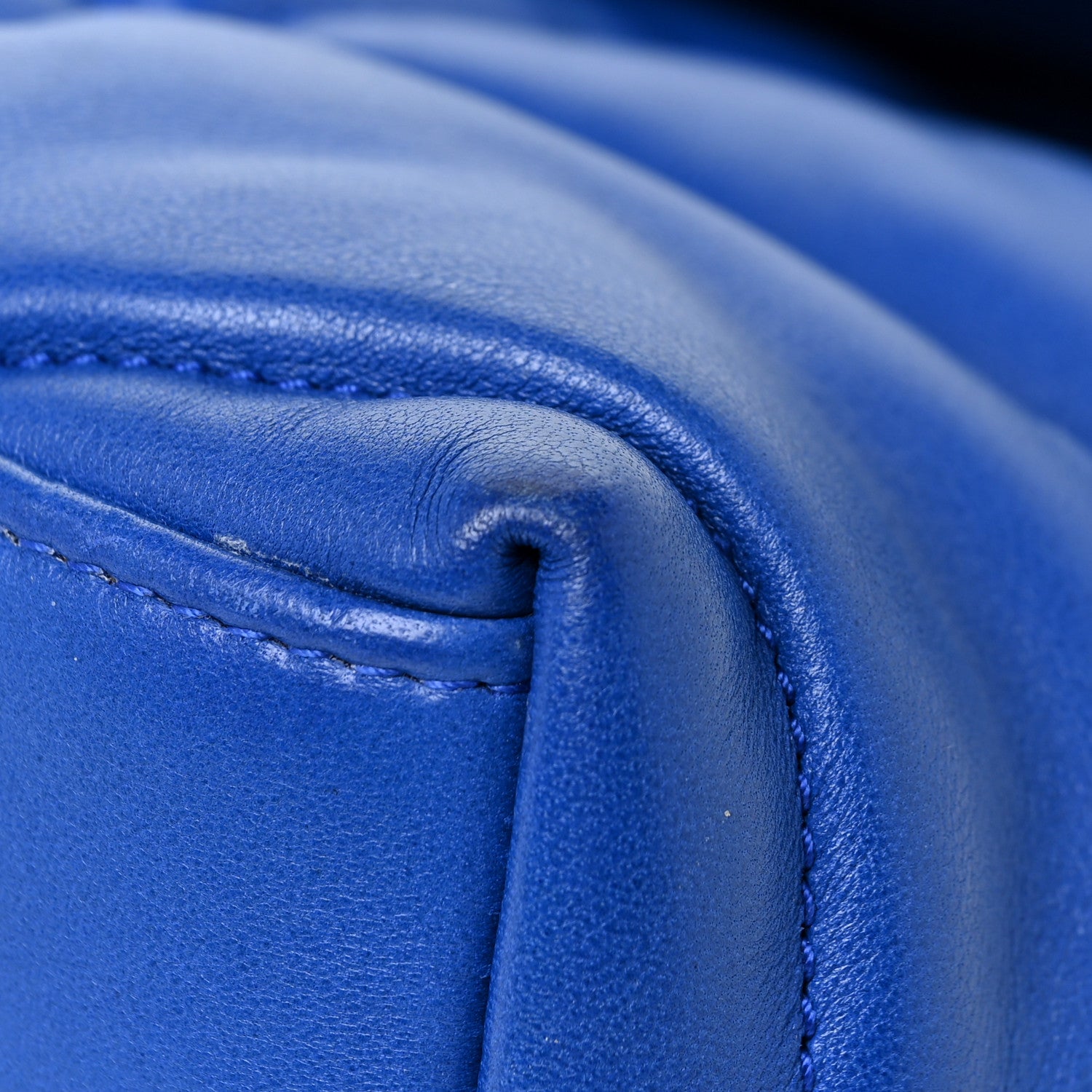 Saint Laurent Lambskin Quilted Small Loulou Puffer Monogram Chain Satchel Majorele Blue 11 of 19