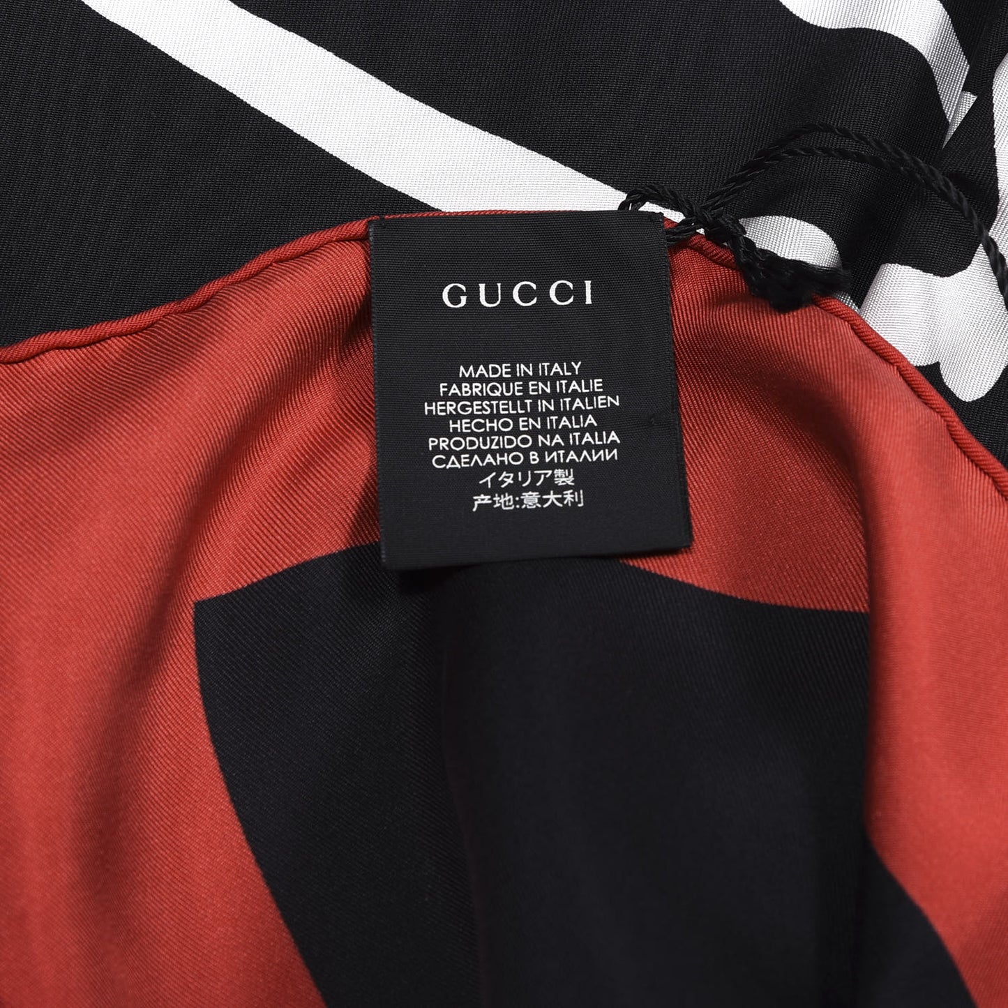 Silk GG Diamond Square Scarf Black