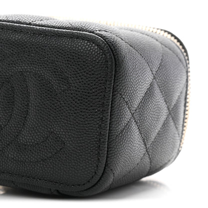 Chanel Caviar Quilted Mini Vanity Case With Chain Black 10 of 11