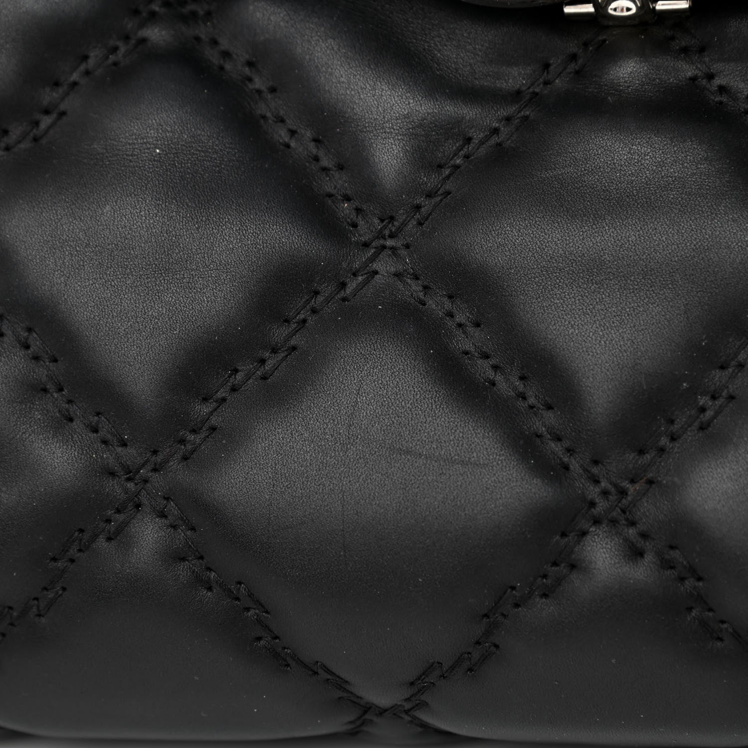 Chanel Calfskin Double Stitch Large Hamptons Flap Bag Black 11 of 11