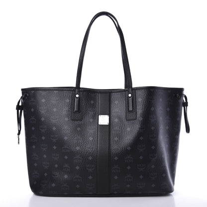 MCM Visetos Large Liz Reversible Shopper Tote Black 2 of 19