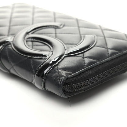 Chanel Calfskin Quilted Cambon Zip Around Organizer Wallet Black 10 of 11