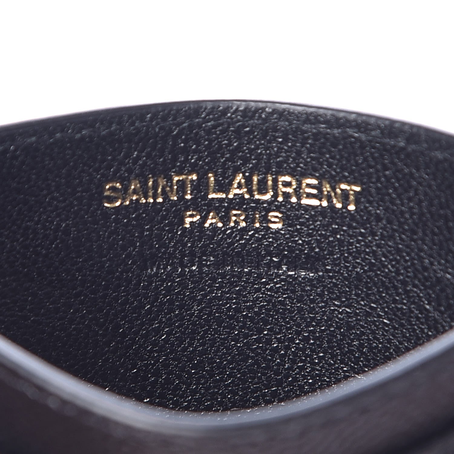 Saint Laurent Grain De Poudre Matelasse Chevron Monogram Credit Card Case Black 6 of 8