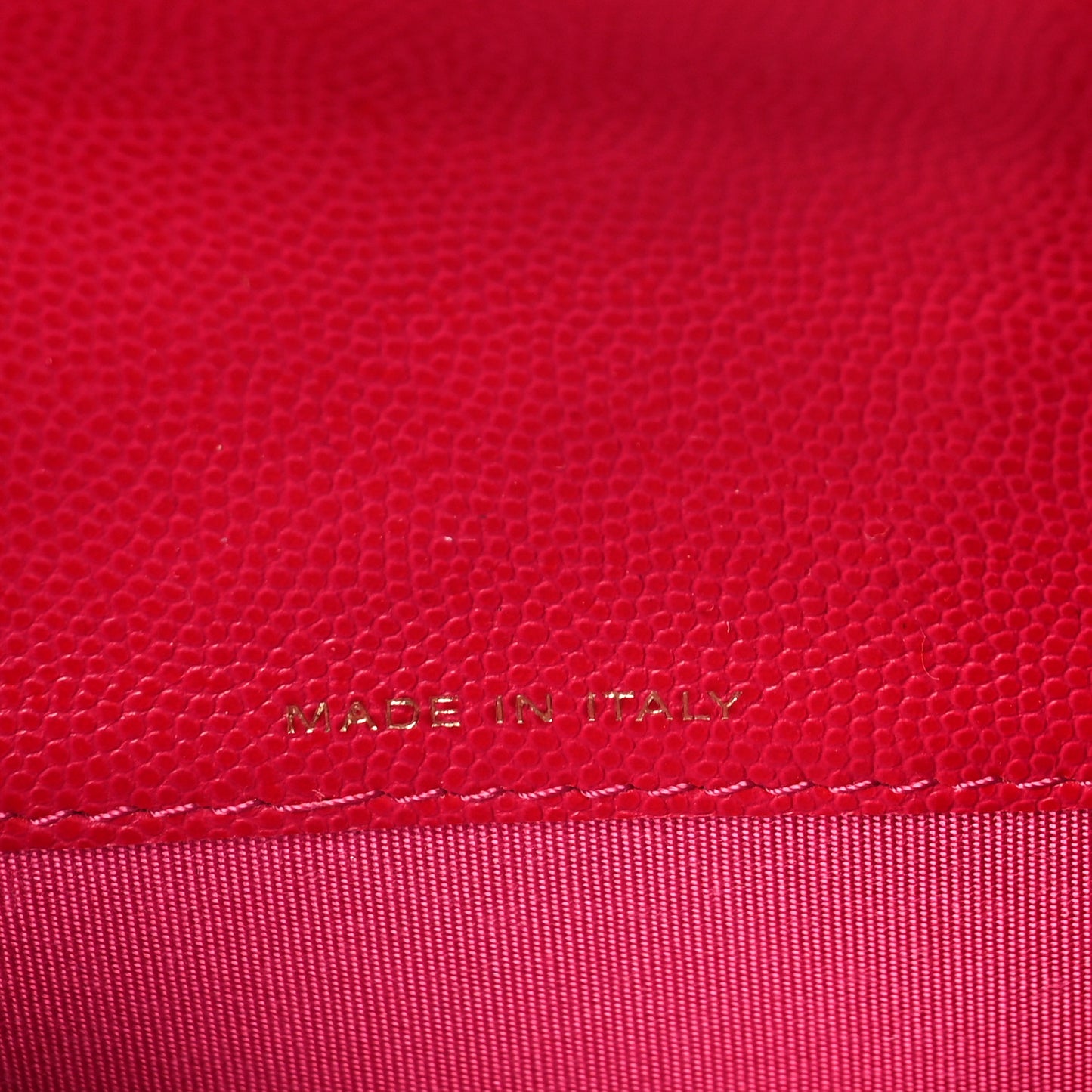 Caviar Camellia Embossed Flap Wallet Fuschia