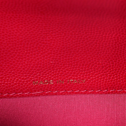 Chanel Caviar Camellia Embossed Flap Wallet Fuschia 7 of 10