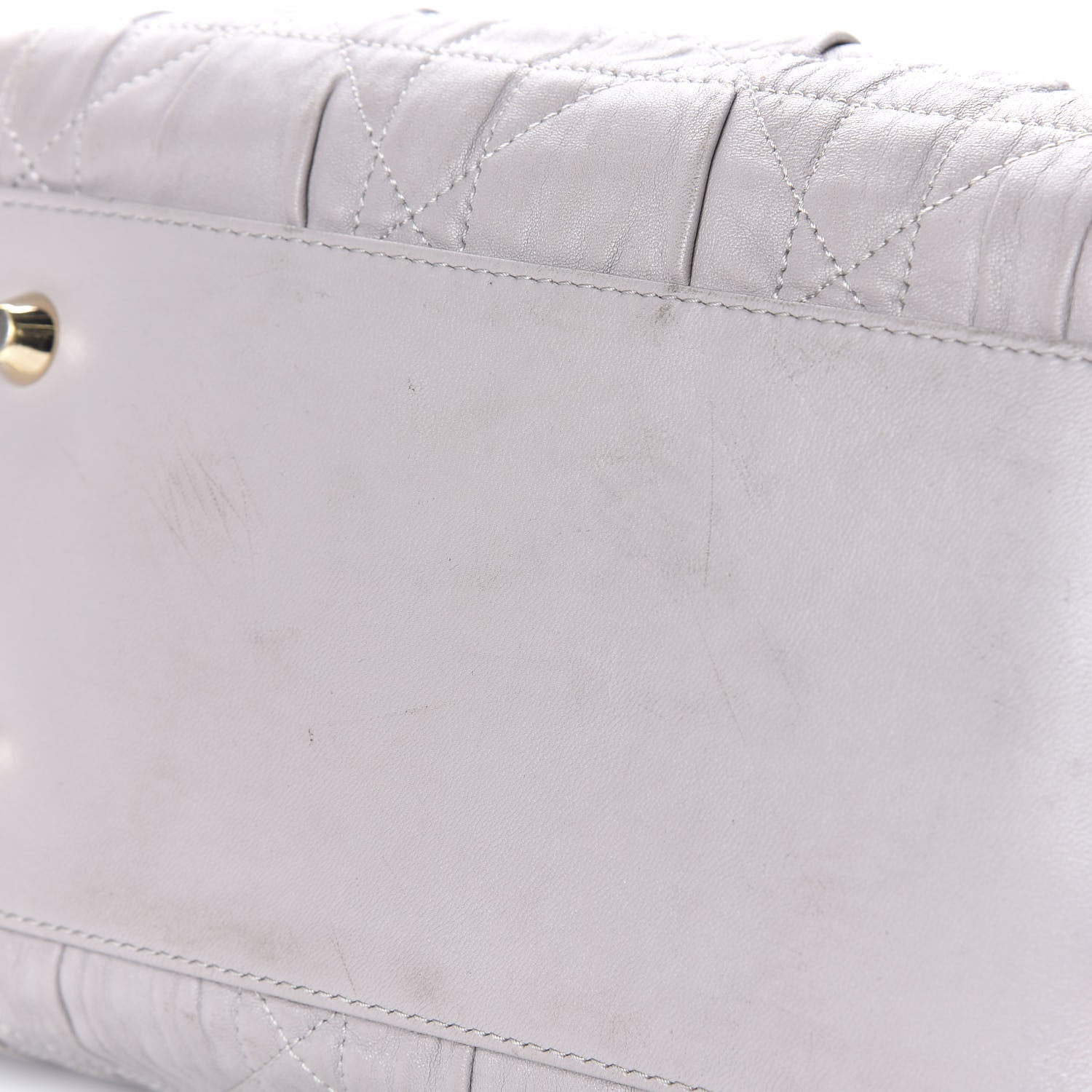 Christian Dior Gaufre Lambskin Cannage Delices Tote Grey 10 of 11