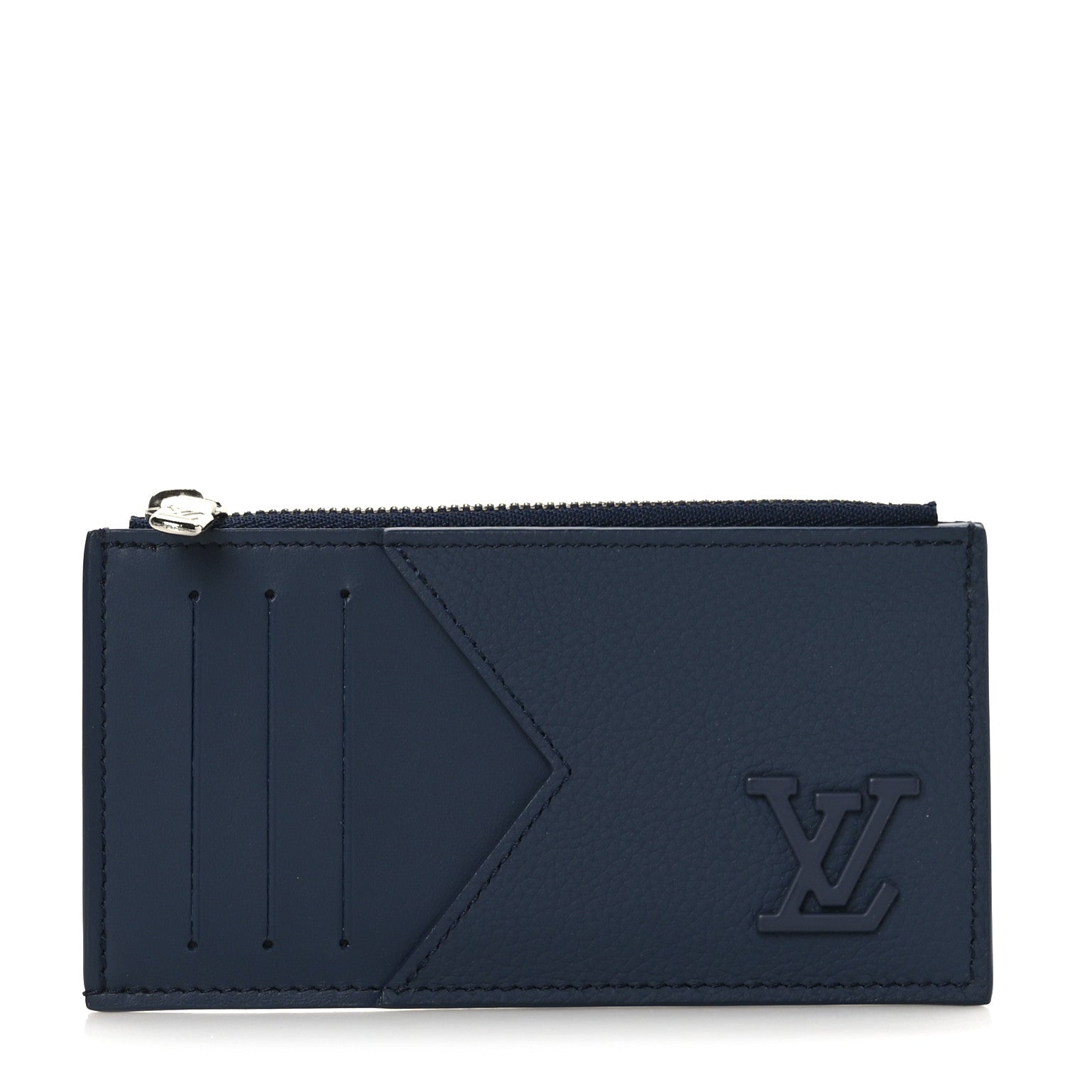 Louis Vuitton Calfskin Aerogram Coin Card Holder Navy Blue 1 of 6