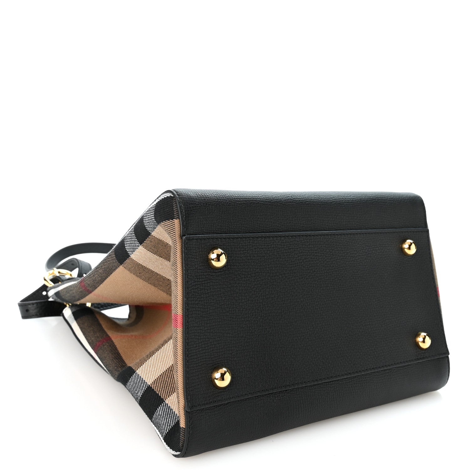Burberry Grainy Calfskin House Check Small Canterbury Black