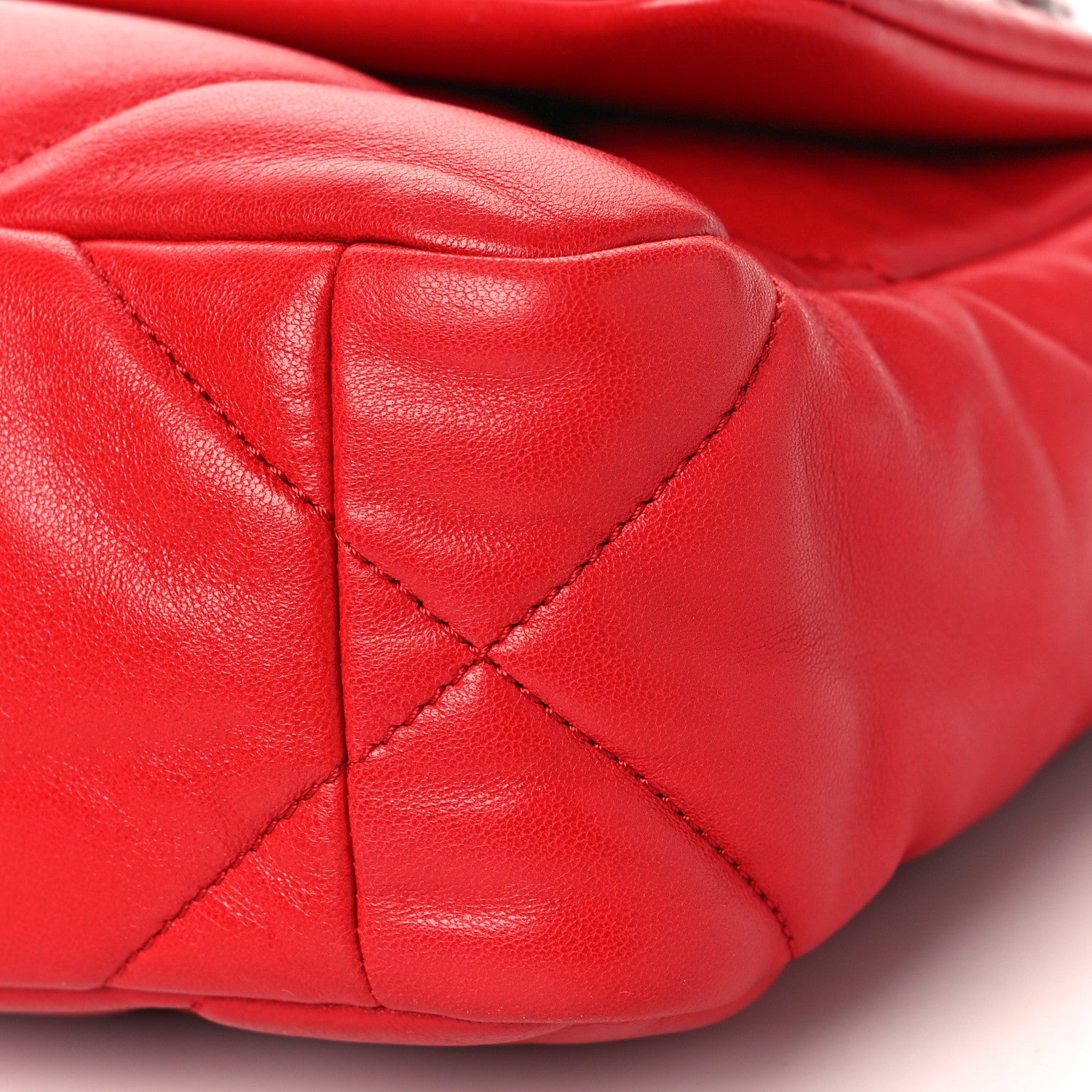 Chanel Goatskin Quilted Medium Chanel 19 Flap Red 8 of 10