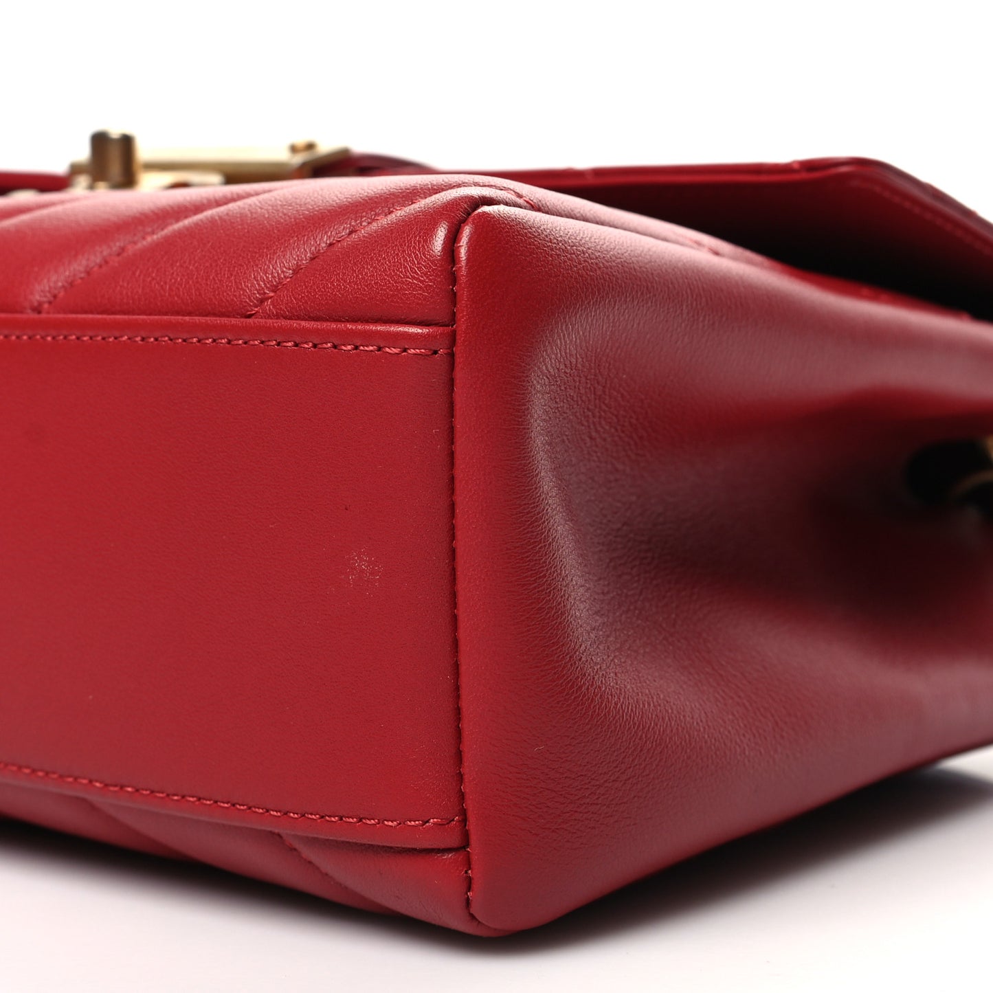 Calfskin Quilted Chevron In The City Bag Red
