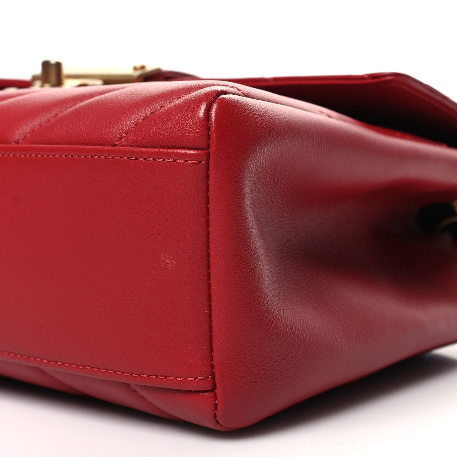 Chanel Calfskin Quilted Chevron In The City Bag Red 10 of 12