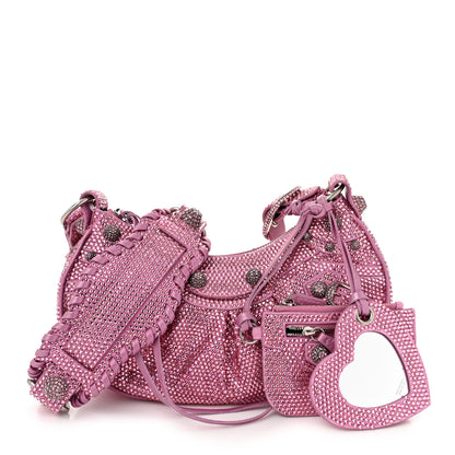 Balenciaga Strass Suede Le Cagole Shoulder Bag XS Taffy Light Pink 3 of 12