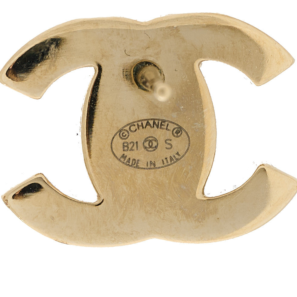 Metal CC Turnlock Earrings Gold