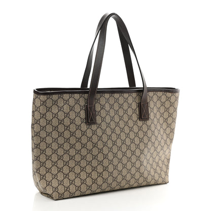 Gucci GG Supreme Monogram Medium Zippered Shopping Tote Dark Brown 3 of 13
