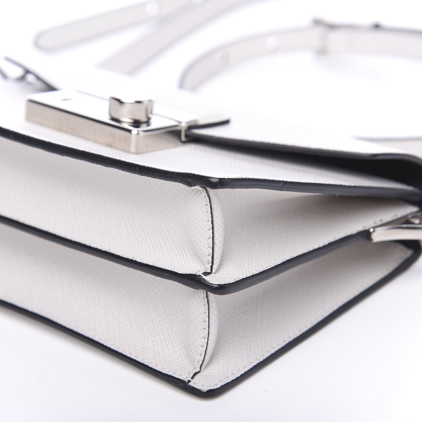 Saffiano Sound Crossbody Bag White