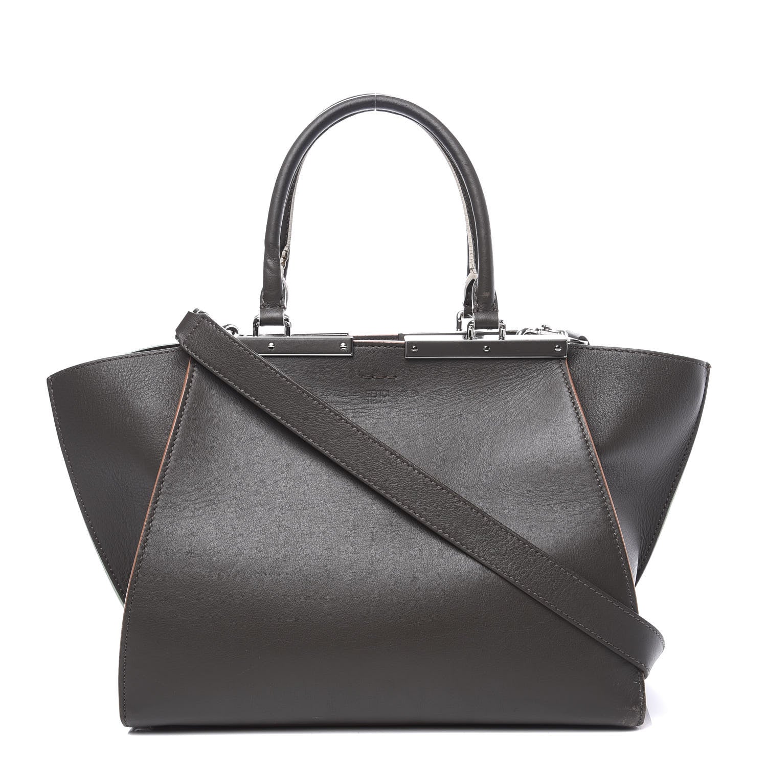 Fendi Vitello Dolce Century Petite 3Jours Tote Carbone 1 of 13