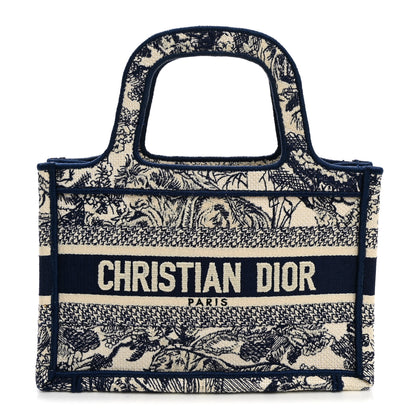 Christian Dior Canvas Embroidered Mini Toile De Jouy Book Tote Blue 1 of 10