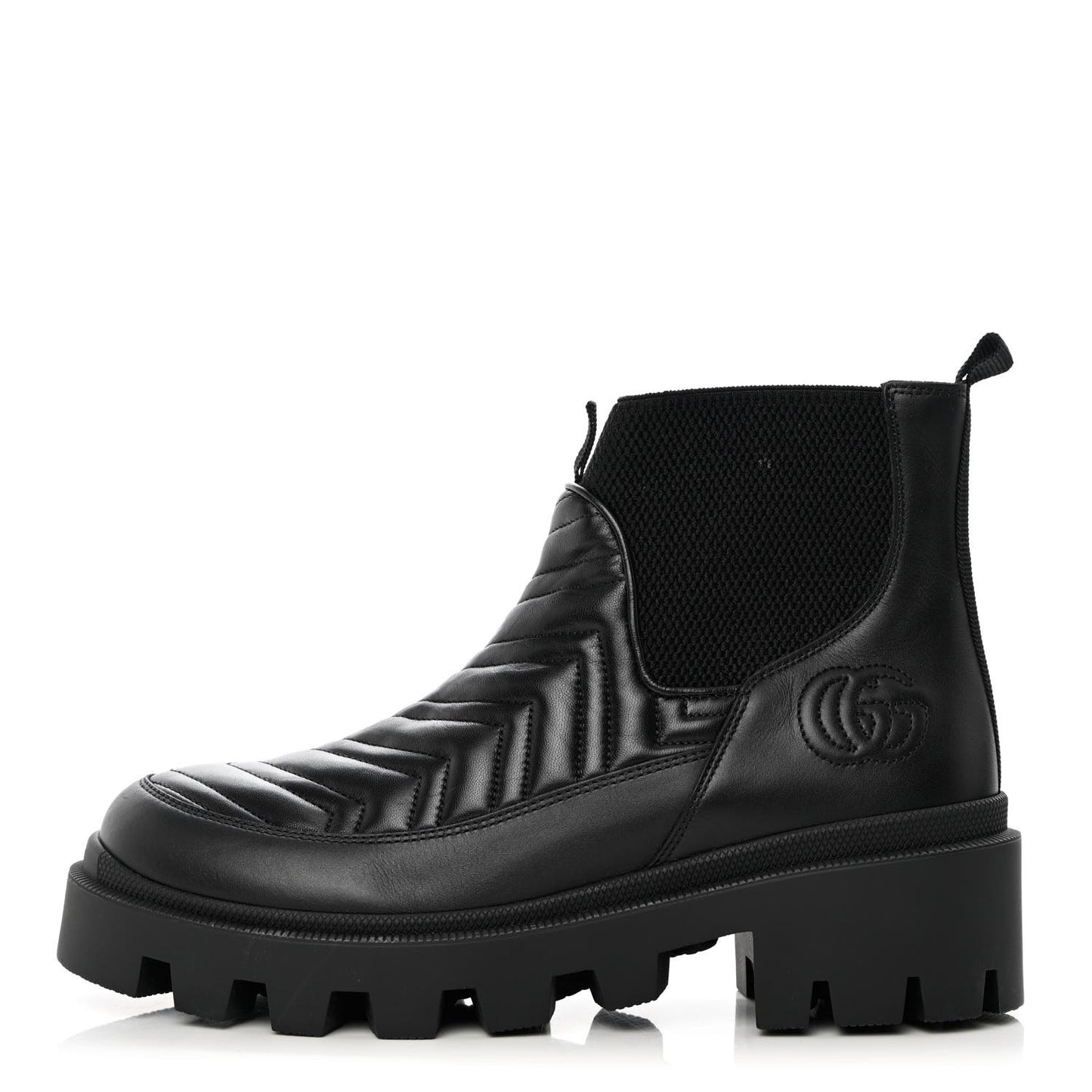 Calfskin Nappa Matelasse Frances Chelsea Boots 40 Black