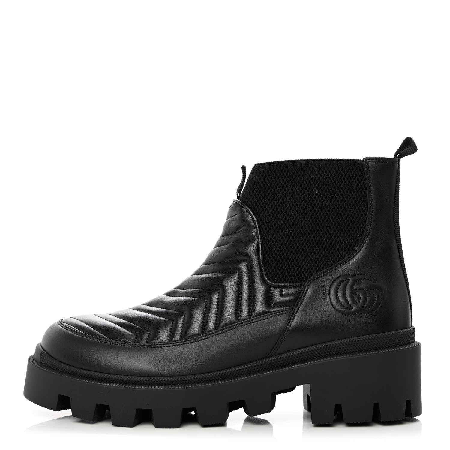 Gucci Calfskin Nappa Matelasse Frances Chelsea Boots 40 Black 1 of 16