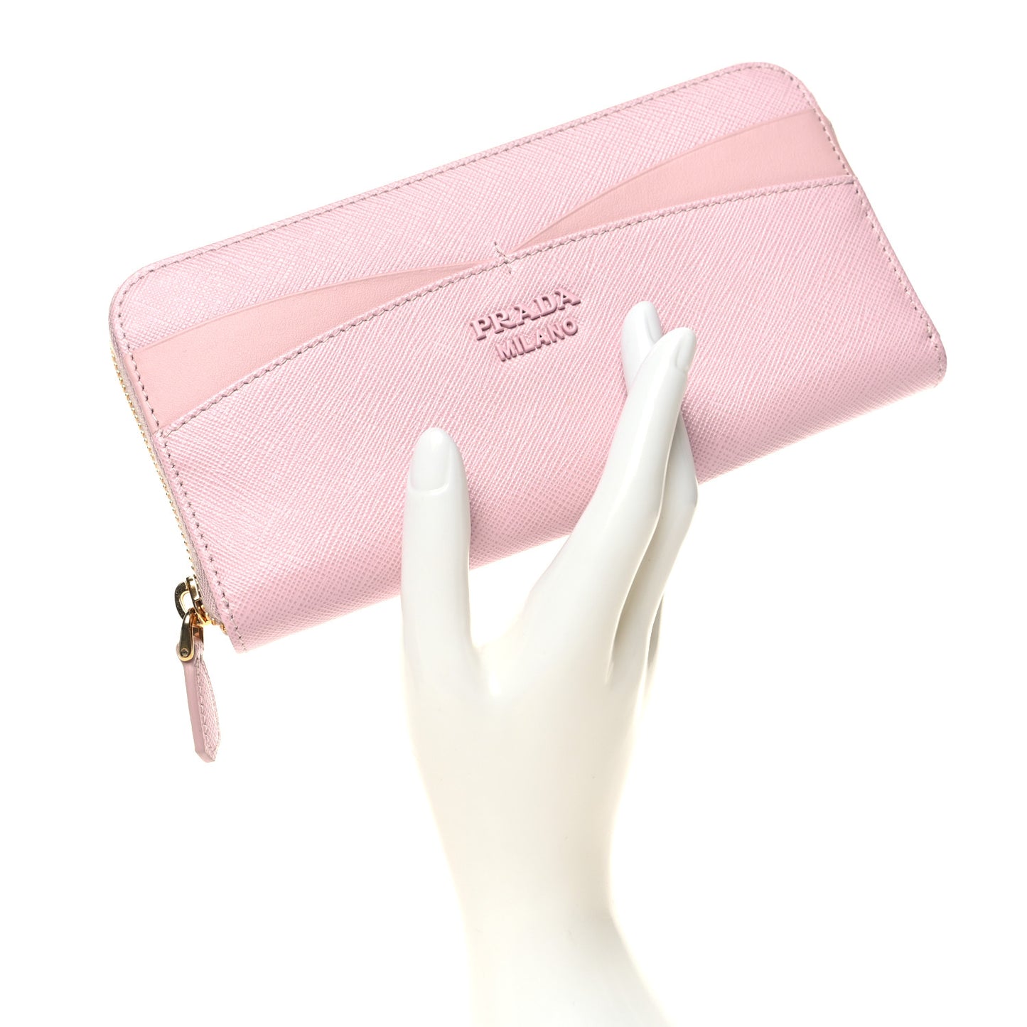 Saffiano Zip Around Wallet Alabaster Pink