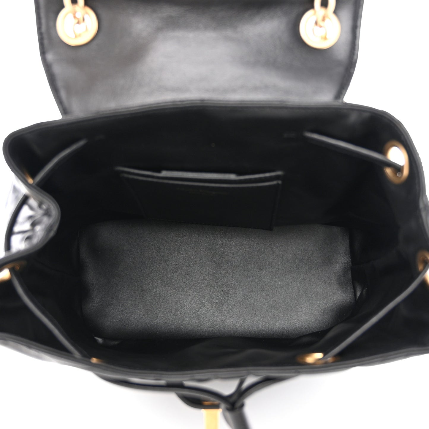 Calfskin Quilted Gancini Backpack Black