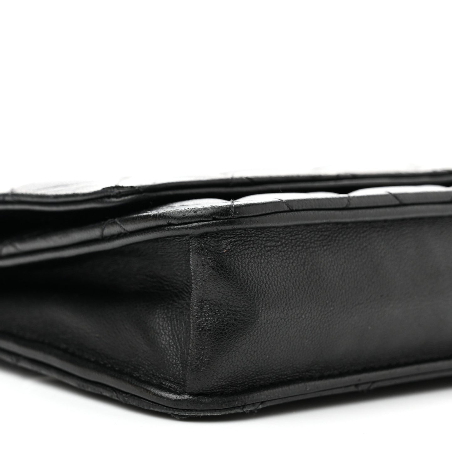 Lambskin Quilted Wallet On Chain WOC Black