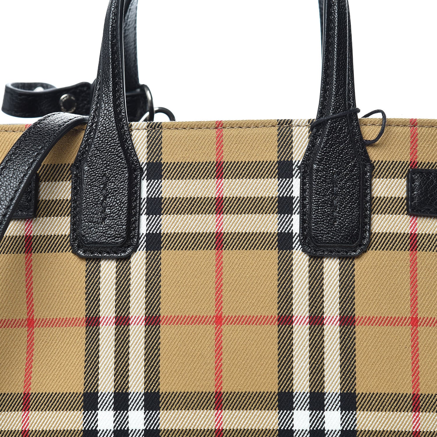 Burberry Goatskin Vintage Check Small Banner Tote Black 11 of 11