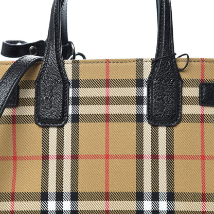Burberry Goatskin Vintage Check Small Banner Tote Black 11 of 11