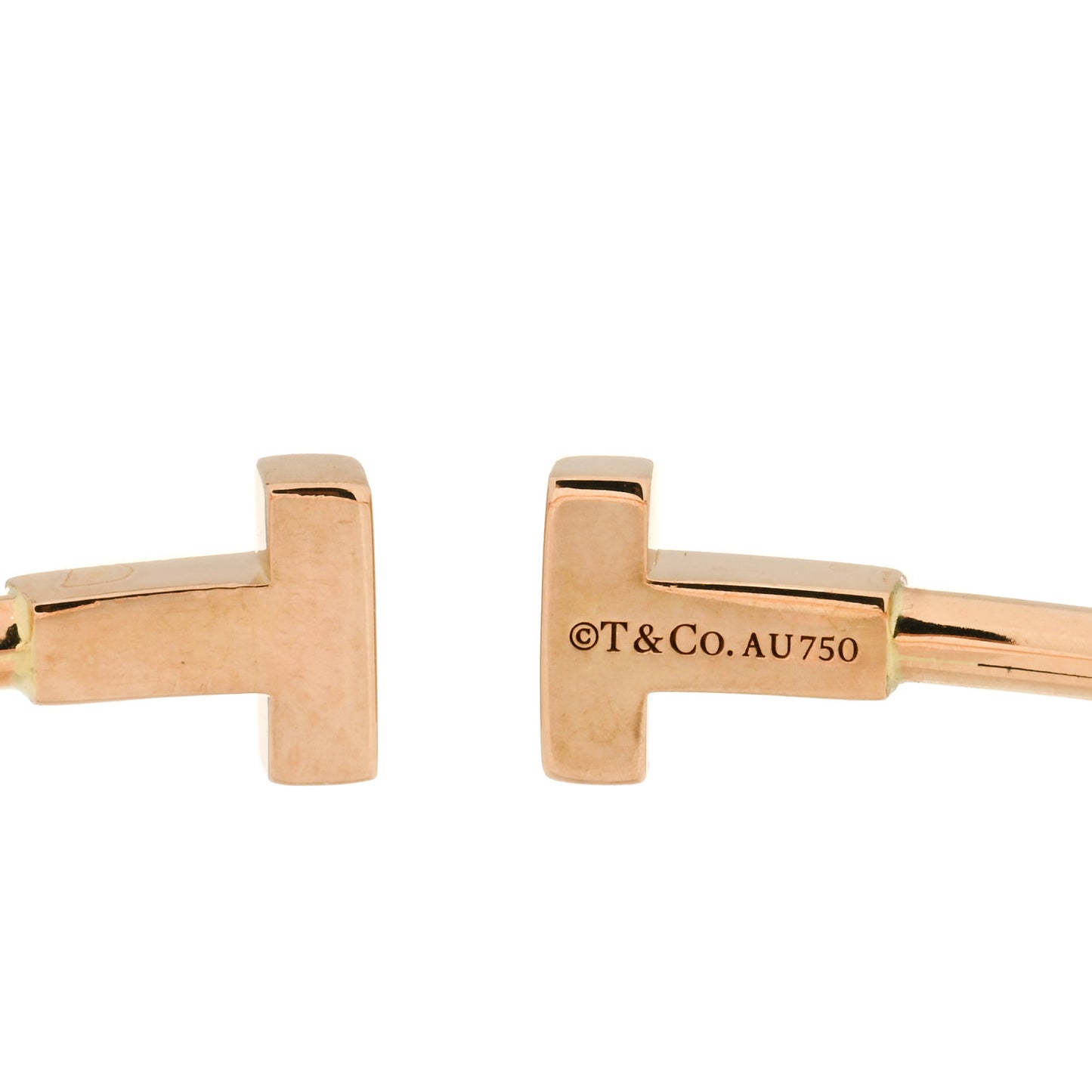18K Rose Gold Narrow T Wire Bracelet