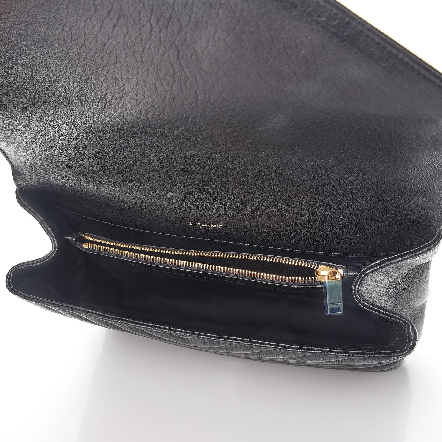 Sheepskin Matelasse Chevron Monogram Large College Satchel Black