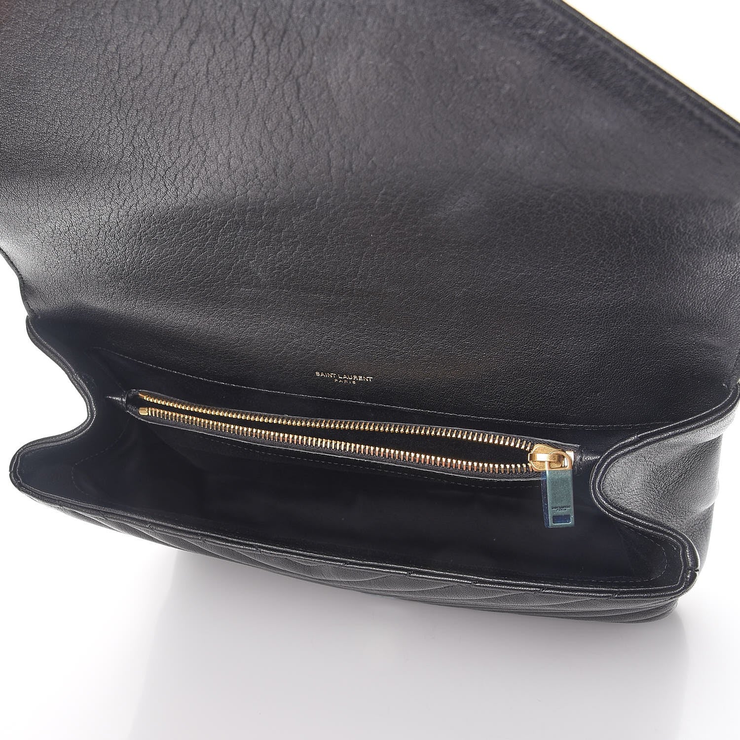 Saint Laurent Sheepskin Matelasse Chevron Monogram Large College Satchel Black 5 of 8