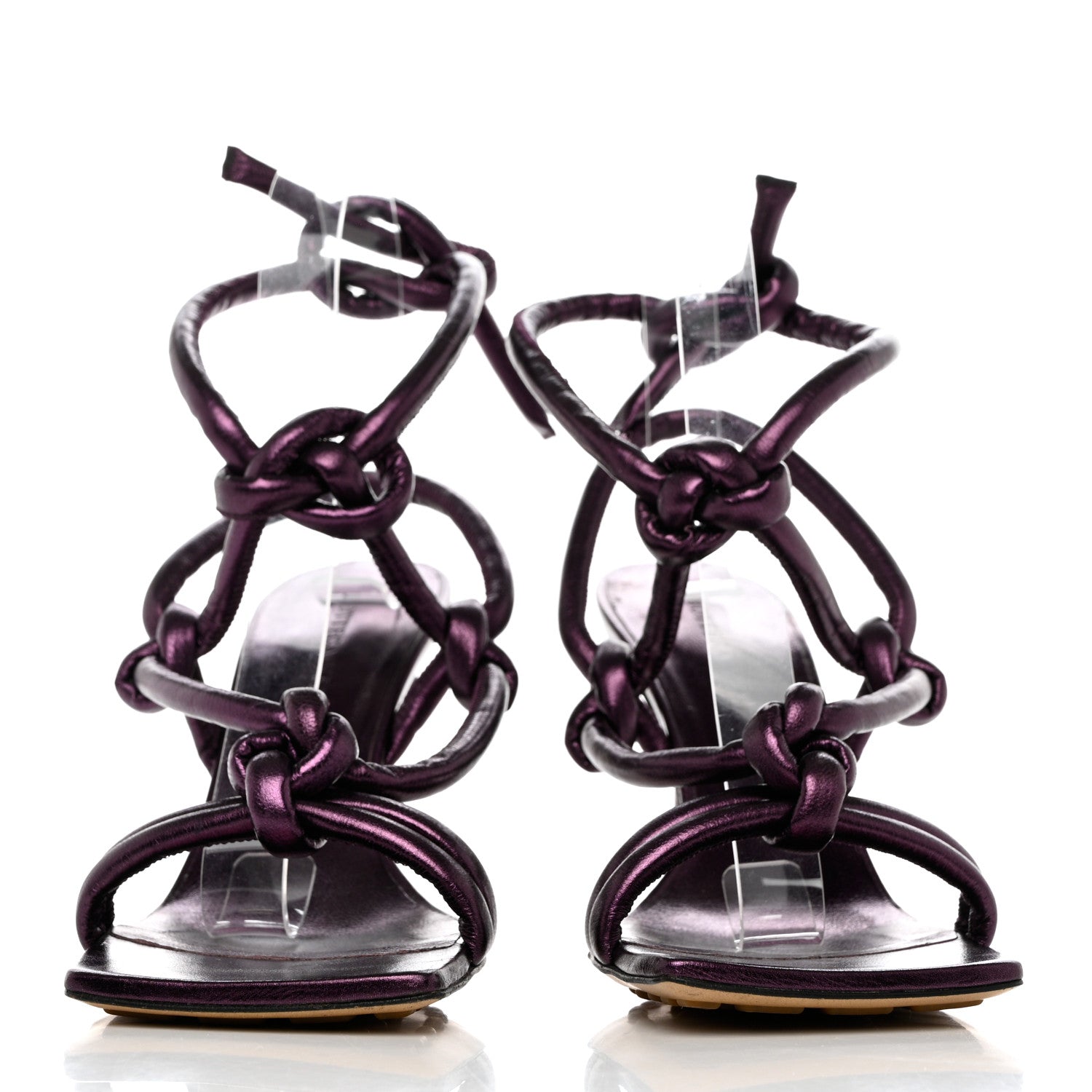 Bottega Veneta Metallic Nappa Dream Knotted Sandals 36 Viola 2 of 8