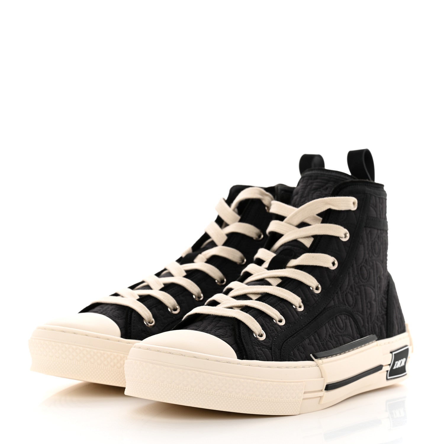 Christian Dior Oblique Kumo Mens B23 High Top Sneakers 42 Black Beige 3 of 9