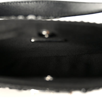 Prada Satin Crystal Cleo Adjustable Strap Shoulder Bag Black 5 of 10