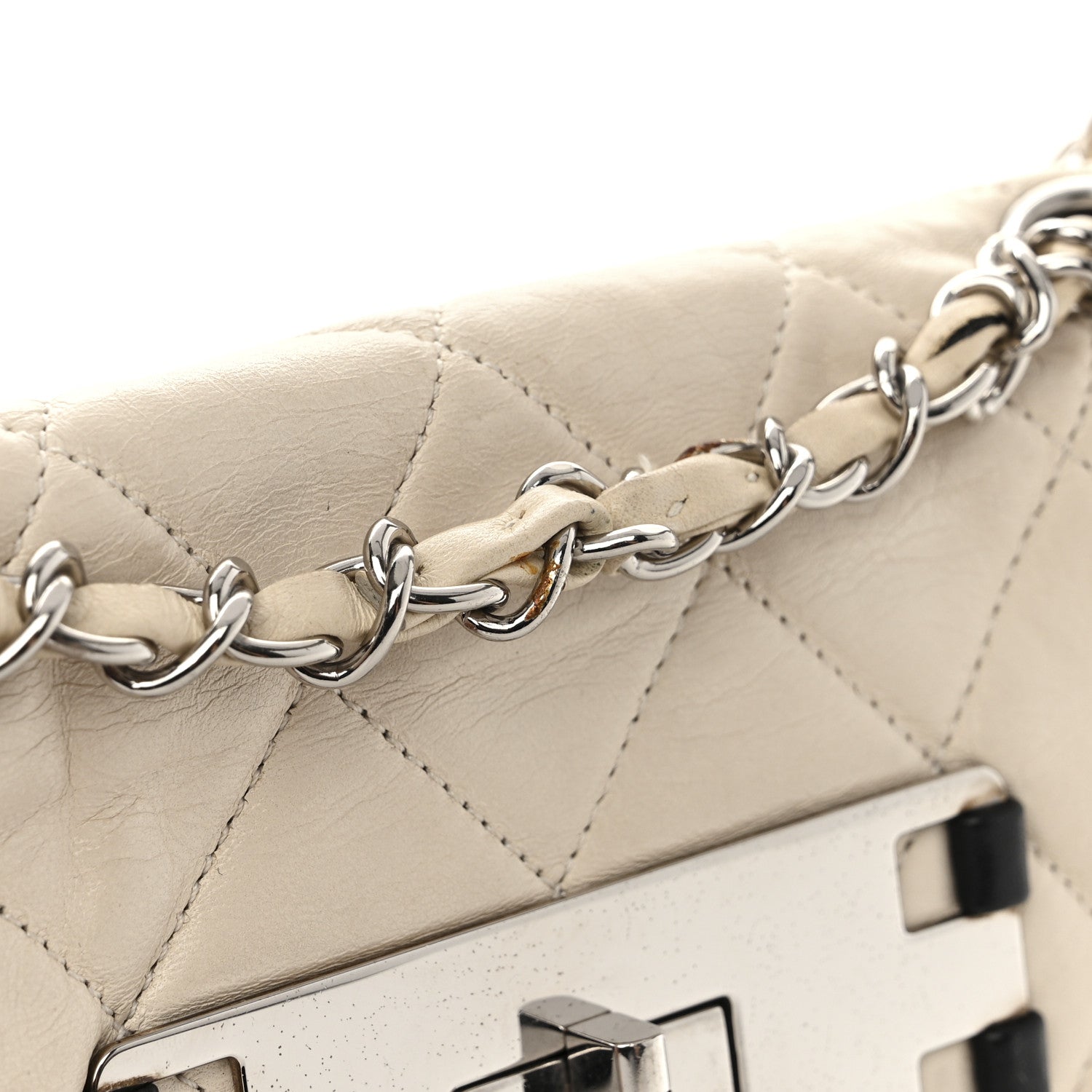 Chanel Lambskin East West Mademoiselle Flap Ivory 16 of 22