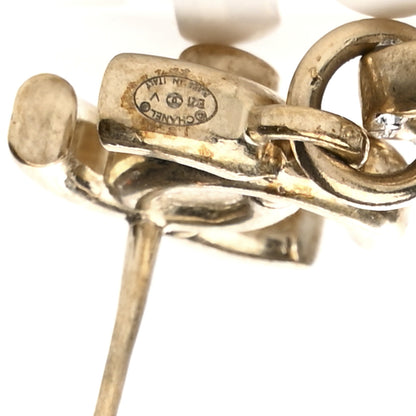 Chanel Metal Strass Crystal Scissors CC Earrings Gold 4 of 5