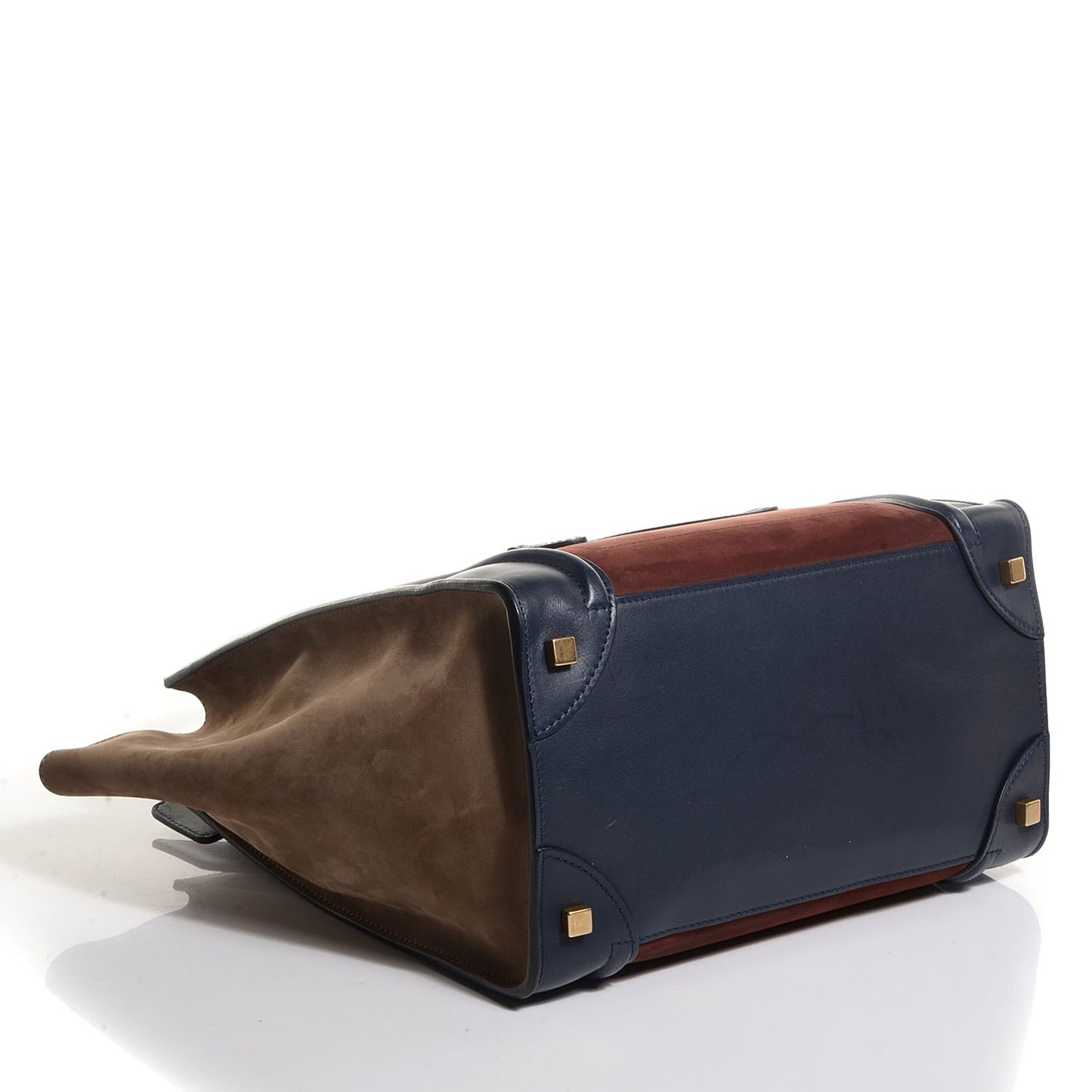 Nubuck Smooth Calfskin Mini Tri-Color Luggage Burgundy