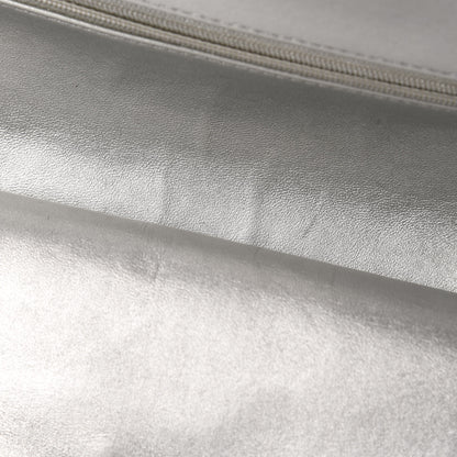 Chanel Metallic Lambskin Quilted Medium Double Flap Dark Grey 8 of 14