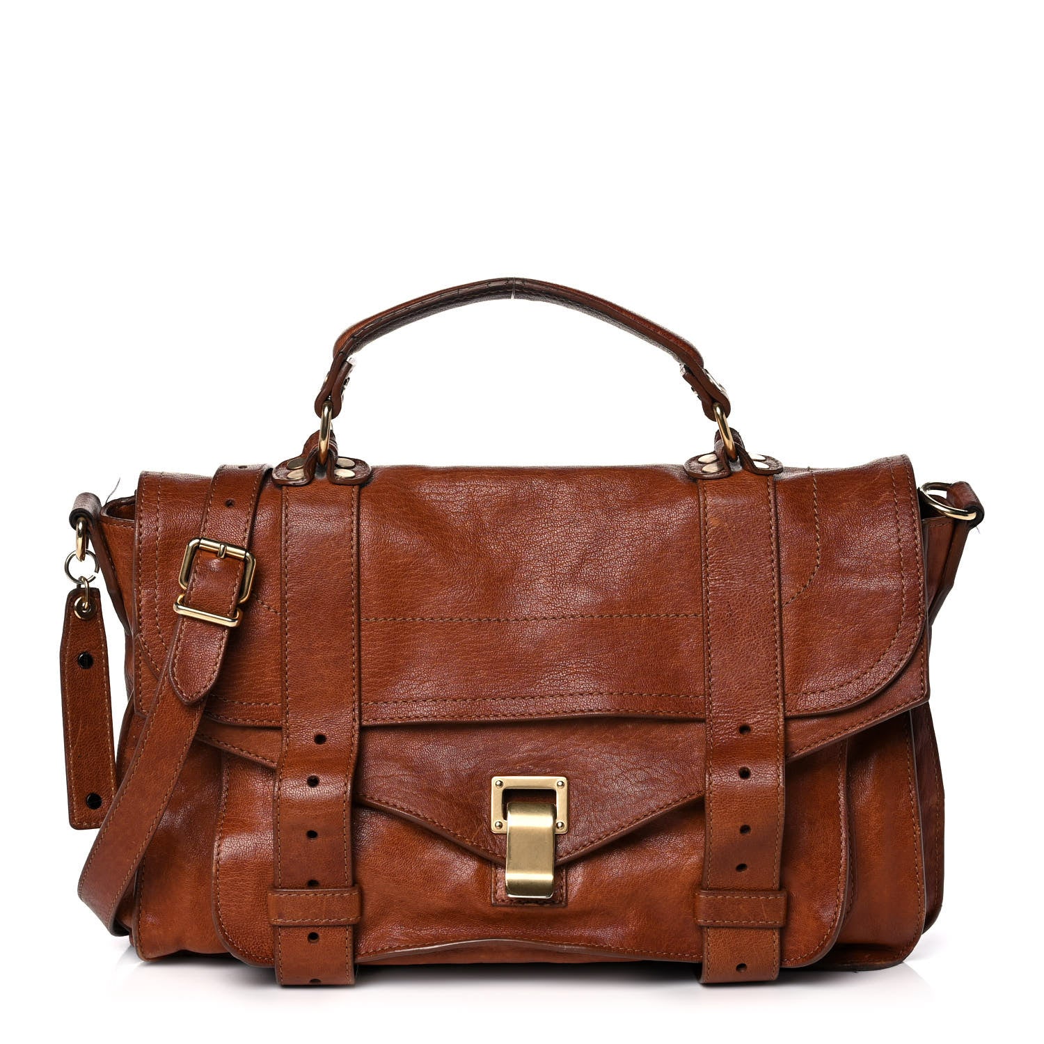 Proenza Schouler Lambskin Large PS1 Satchel Saddle 1 of 13