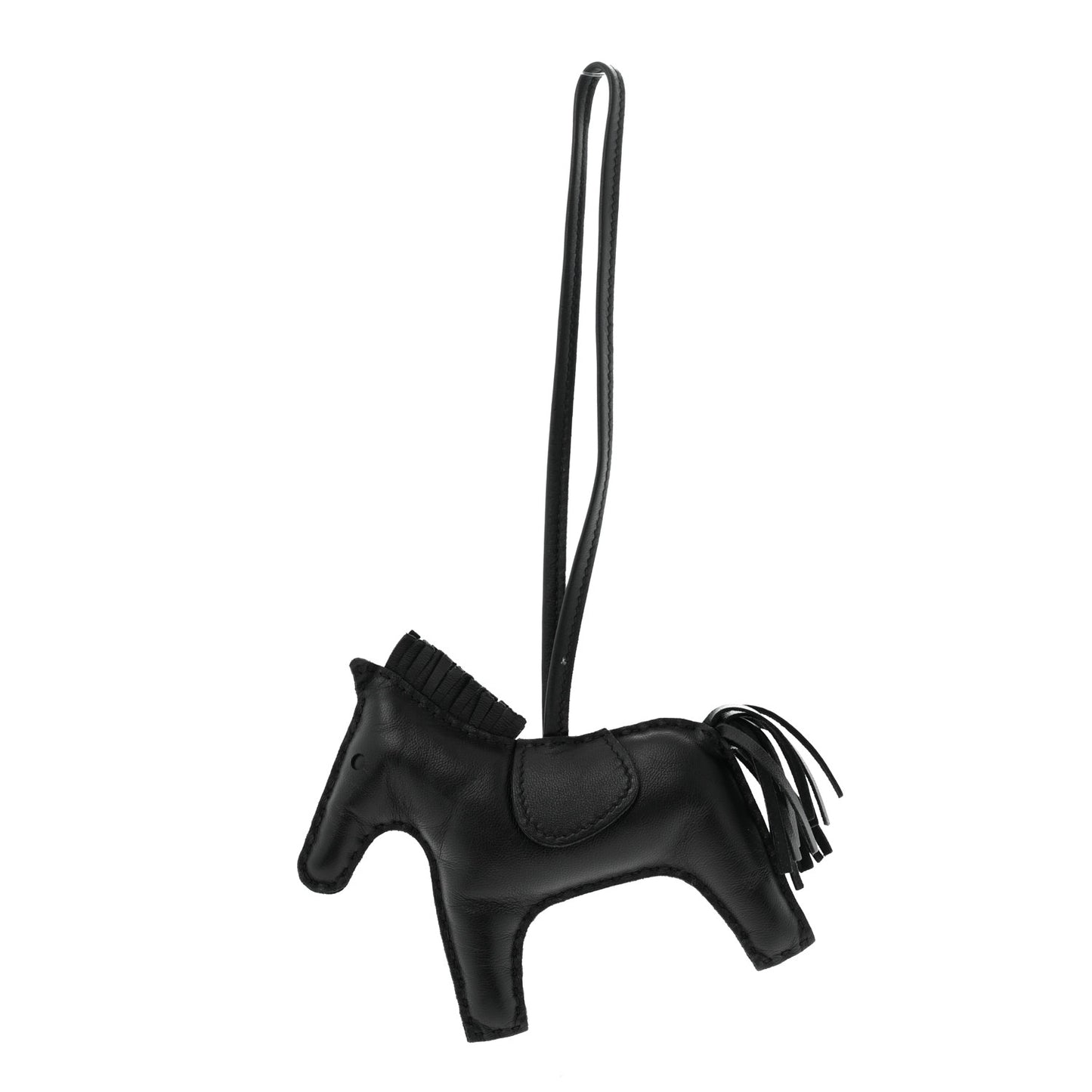 Milo Lambskin Grigri Rodeo Horse Bag Charm MM So Black