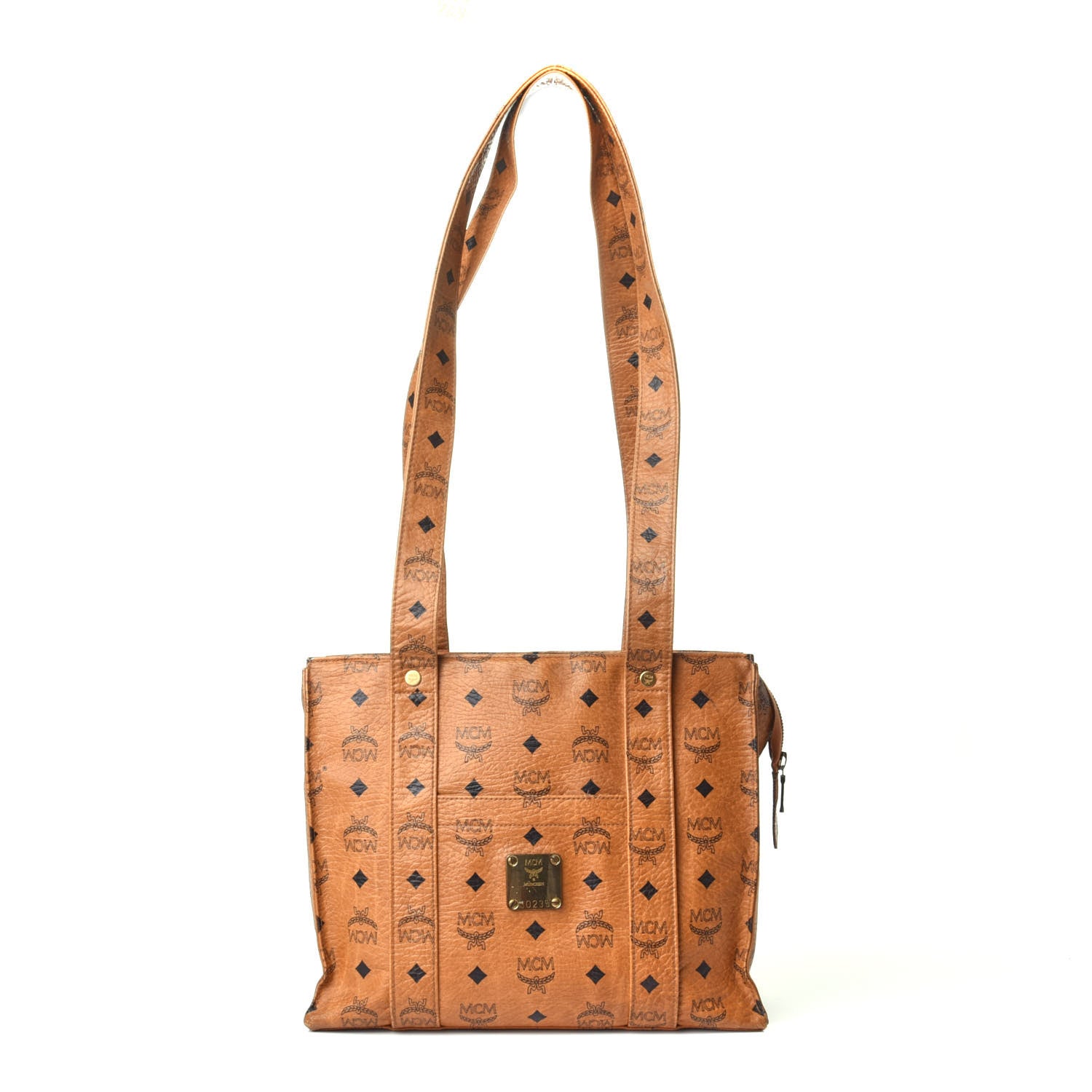 MCM Visetos Shopper Tote Cognac 1 of 11