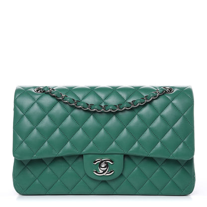 Chanel Lambskin Quilted Medium Double Flap Green 1 of 13