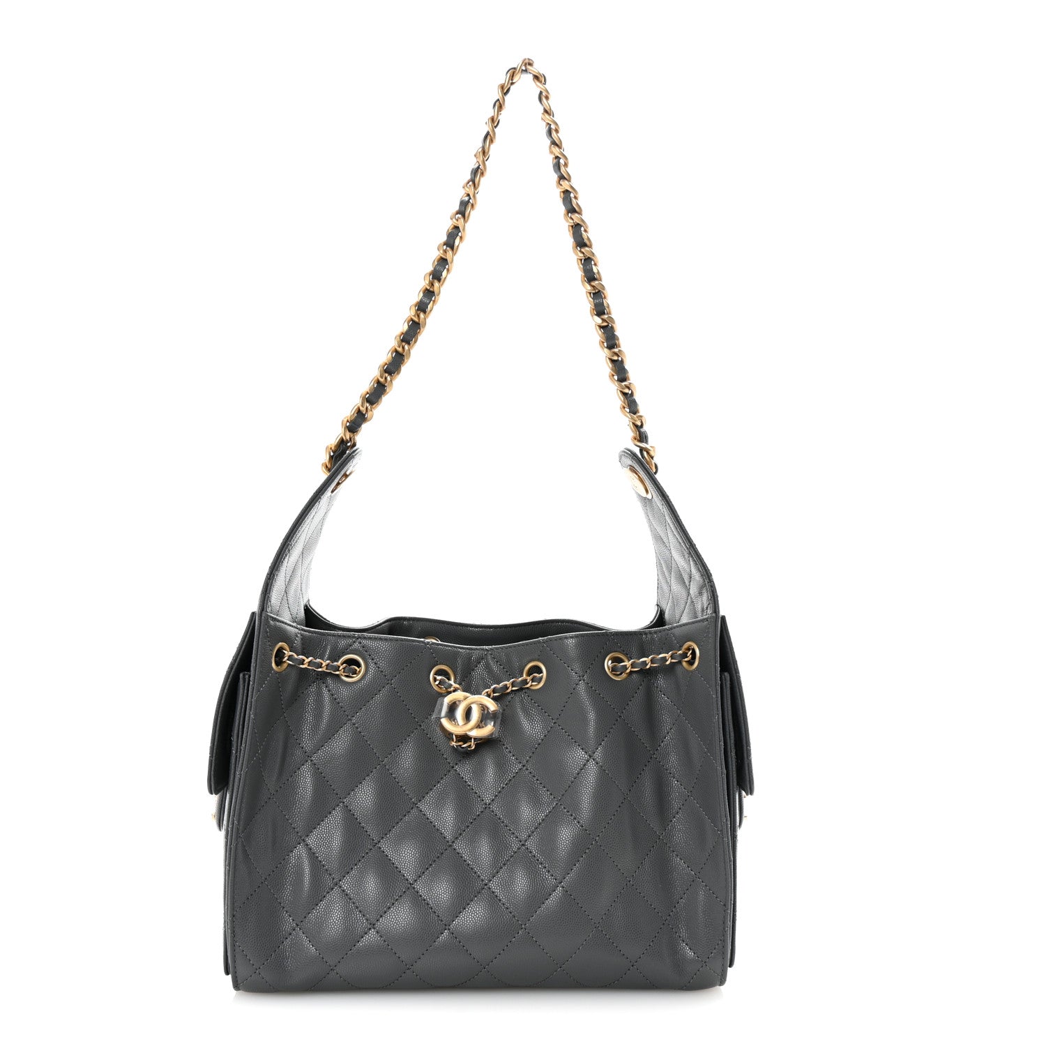 Chanel Caviar Quilted Small Chanel 25 Handbag Dark Grey 1 of 10