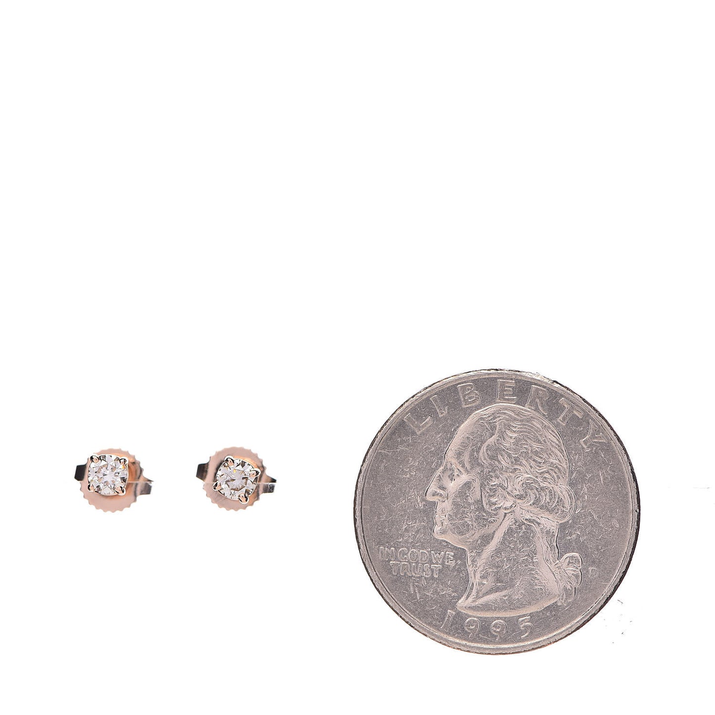 18K Rose Gold Diamond .28ctw Solitaire Earrings