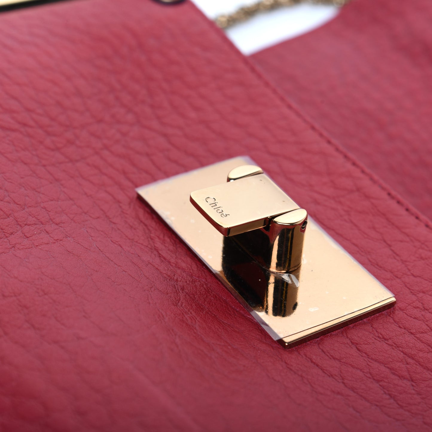 Grained Calfskin Small Sally Flap Bag Red