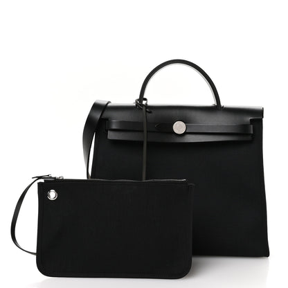 Hermes Military Toile Vache Hunter Herbag Zip PM 31 Black 3 of 11